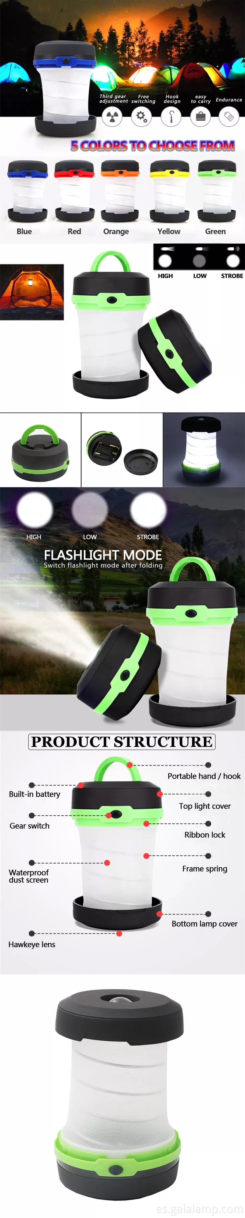 Luz de campamento LED compacta ultra brillante para seguridad al aire libre